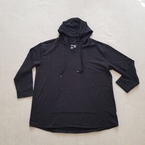 Terra&Sky Black Hooded Sweatshirt Women's Plus Size 1X (16W-18W)